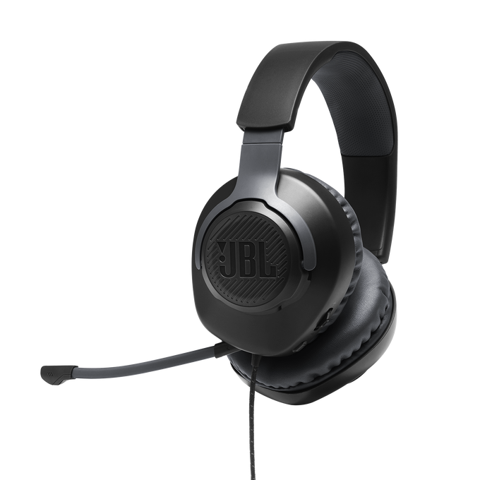 JBL Quantum 100 - Black - Wired over-ear gaming headset with flip-up mic - Hero image number null